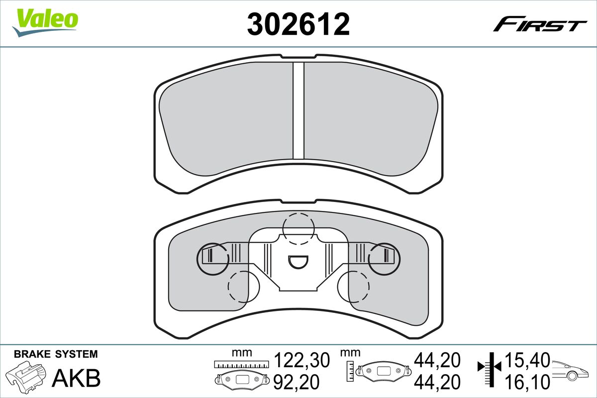 Set placute frana,frana disc 302612 VALEO